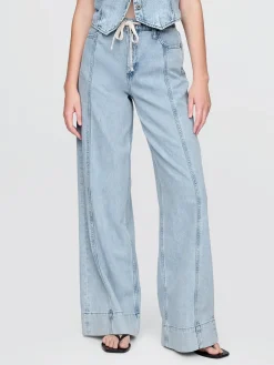 Mid Rise UltraSoft Denim Baggy Trousers
