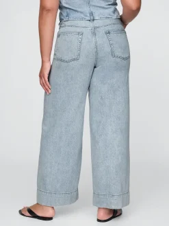 Mid Rise UltraSoft Denim Baggy Trousers