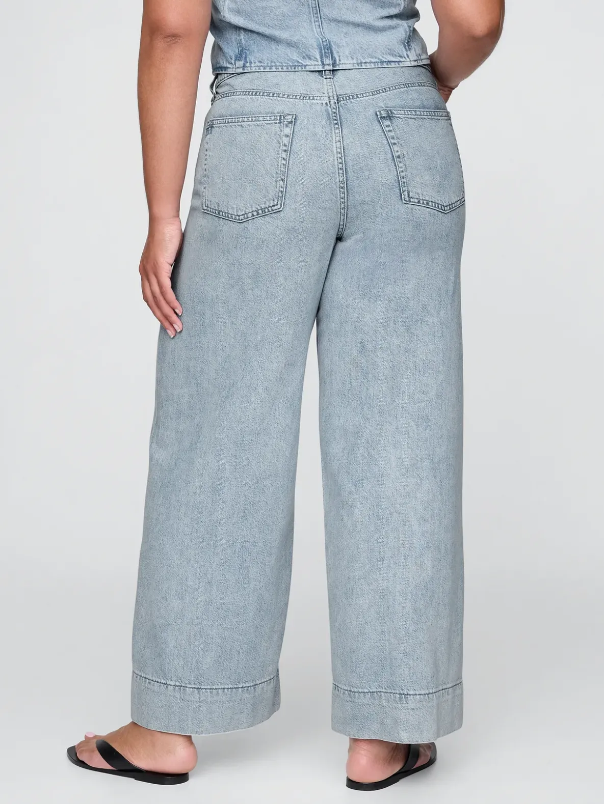 Mid Rise UltraSoft Denim Baggy Trousers