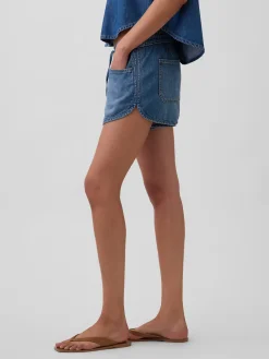 Mid Rise UltraSoft Denim Easy Dolphin Shorts