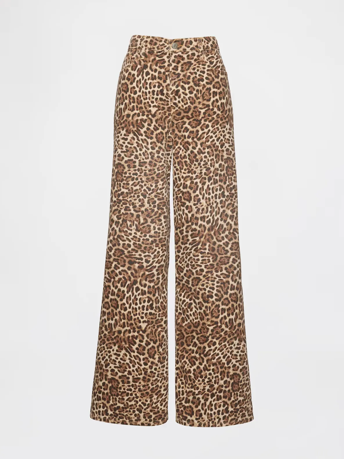 Mid Rise UltraSoft Leopard Baggy Jeans