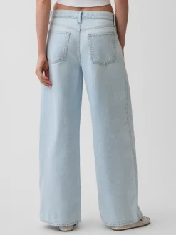 Mid Rise UltraSoft Pleated Baggy Jeans