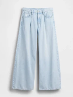 Mid Rise UltraSoft Pleated Baggy Jeans