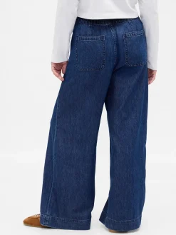 Mid Rise UltraSoft Pleated Baggy Jeans