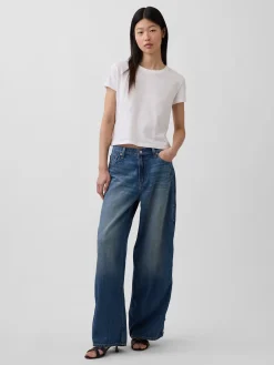 Mid Rise UltraSoft Studded Baggy Jeans