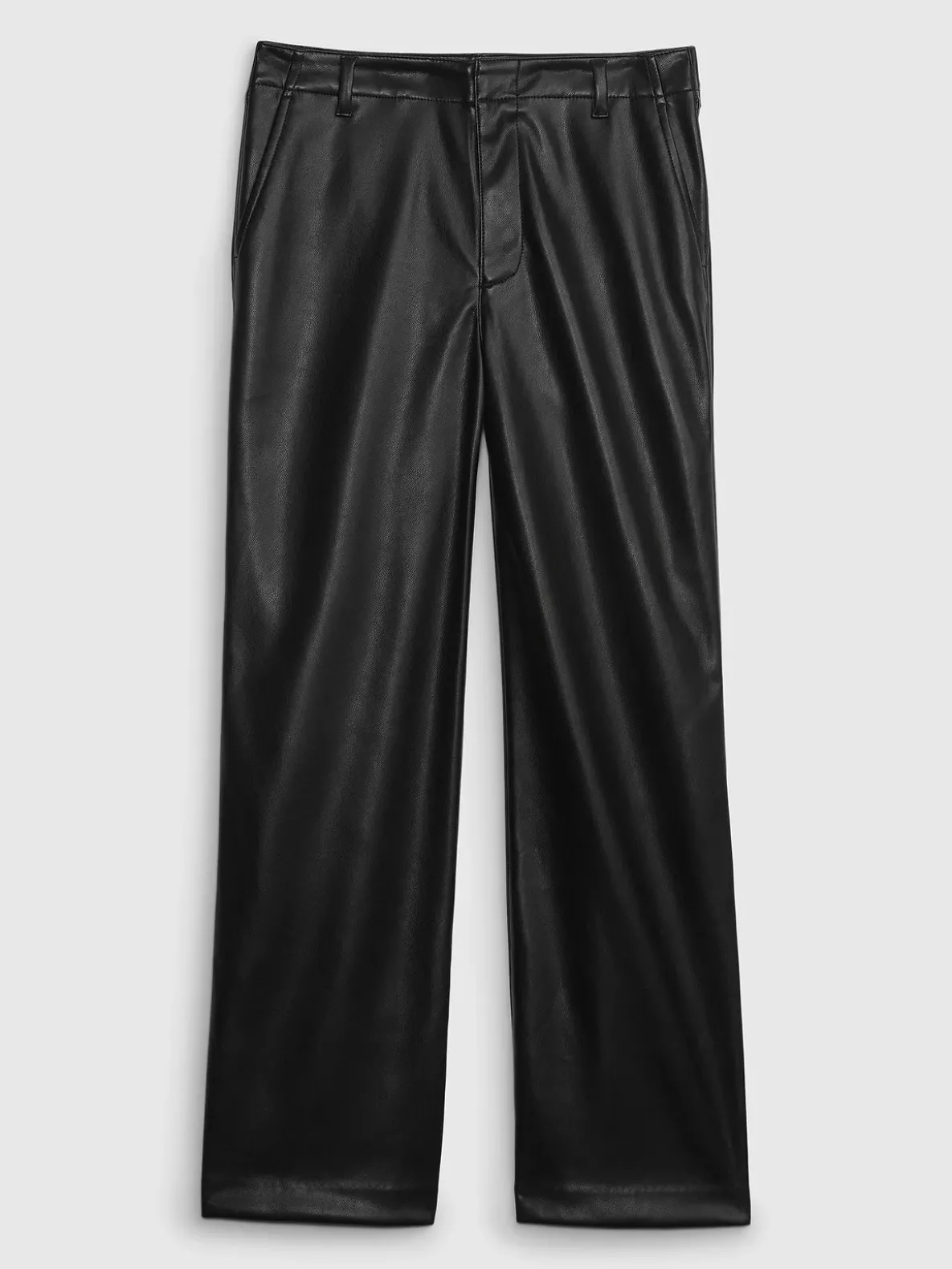 Mid Rise Vegan Leather Loose Pants