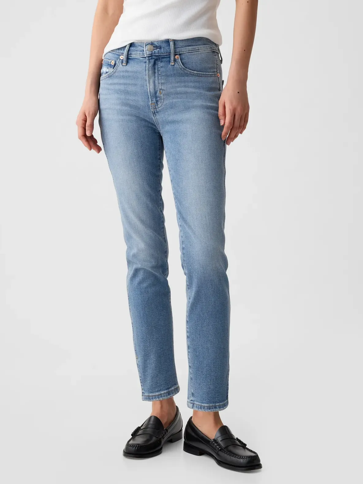 Mid Rise Vintage Slim Split-Hem Jeans