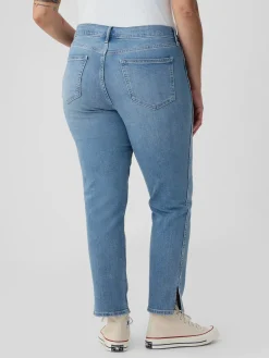 Mid Rise Vintage Slim Split-Hem Jeans