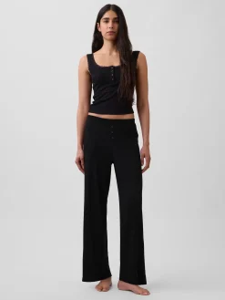 Mini Rib Lace Henley PJ Tank Top