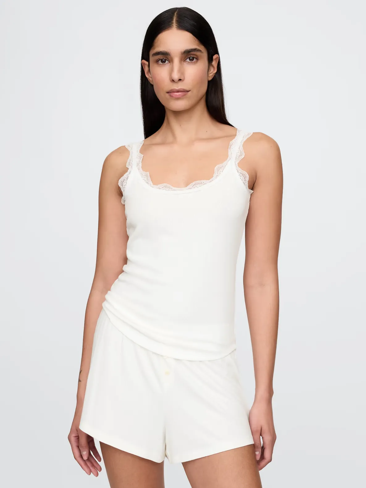 Mini Rib Lace PJ Tank Top