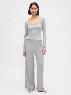 Mini Rib Lace-Trim PJ Top