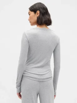 Mini Rib Lace-Trim PJ Top