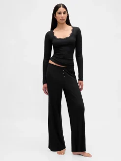 Mini Rib Lace-Trim PJ Top