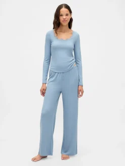 Mini Rib Lace-Trim PJ Top