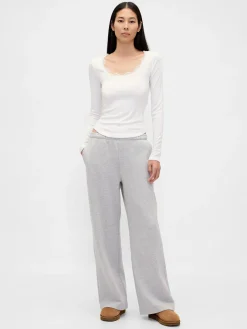 Mini Rib Lace-Trim PJ Top