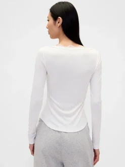 Mini Rib Lace-Trim PJ Top