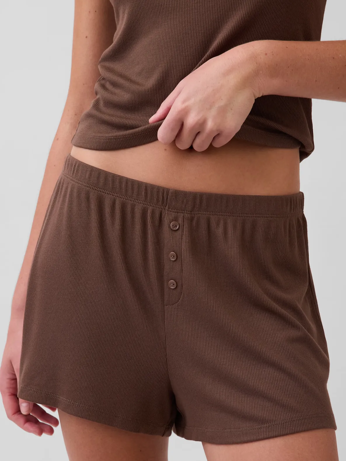 Mini Rib Relaxed PJ Shorts