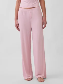 Mini Rib Wide-Leg PJ Pants
