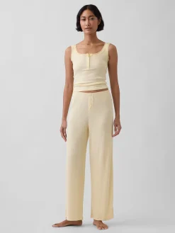 Mini Rib Wide-Leg PJ Pants