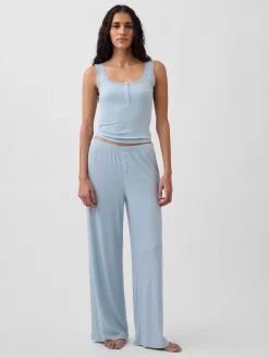 Mini Rib Wide-Leg PJ Pants