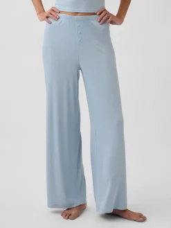Mini Rib Wide-Leg PJ Pants