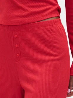 Mini Rib Wide-Leg PJ Pants