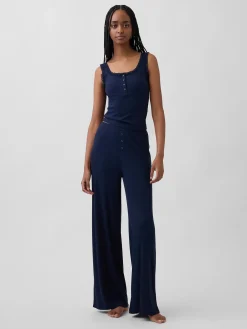 Mini Rib Wide-Leg PJ Pants