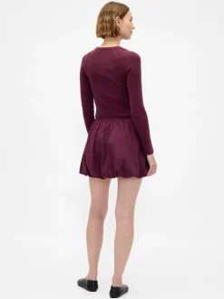 Mixed Media Bubble Mini Dress