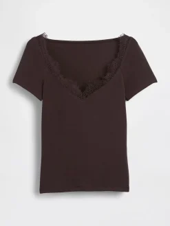 Modern Lace-Trim Crop Top