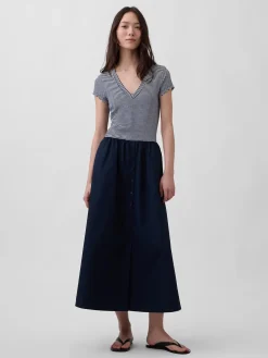 Modern Mixed Media Maxi Dress
