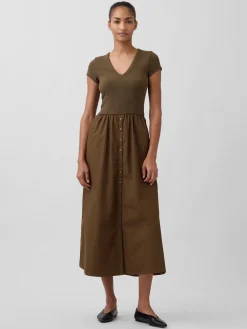 Modern Mixed Media Maxi Dress