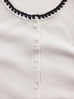 Modern Rib Button-Front Crew T-Shirt