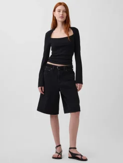 Modern Rib Envelope-Neck Top