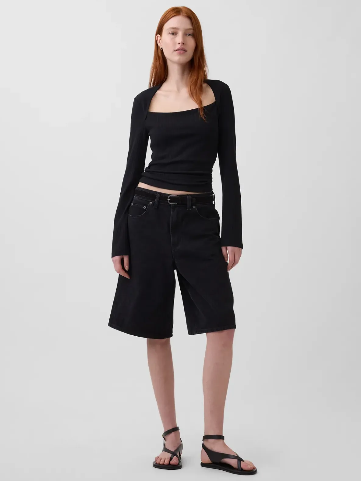 Modern Rib Envelope-Neck Top