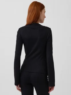 Modern Rib Envelope-Neck Top