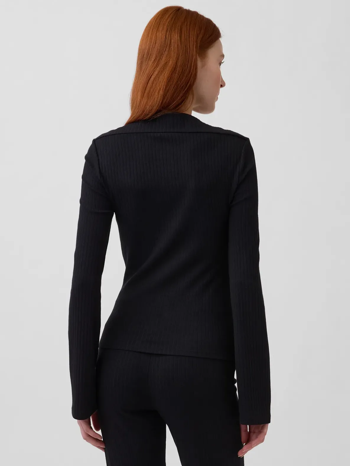 Modern Rib Envelope-Neck Top