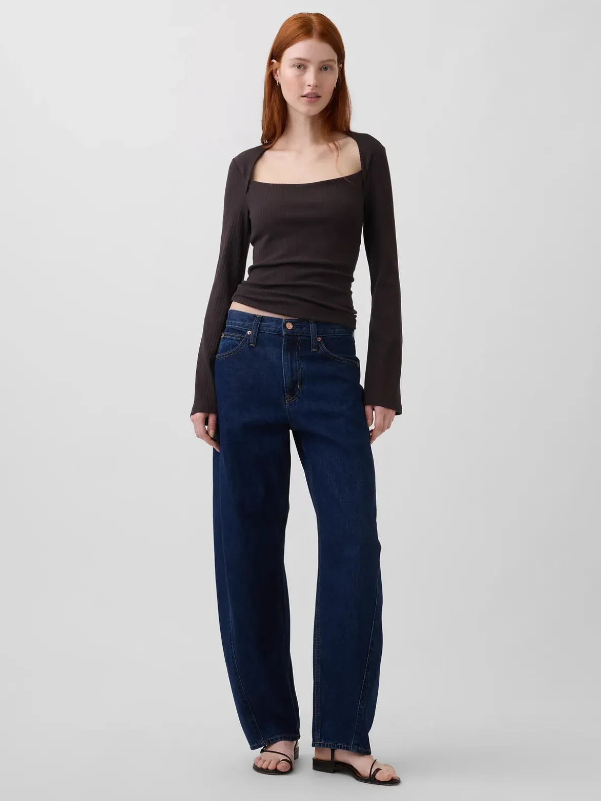 Modern Rib Envelope-Neck Top