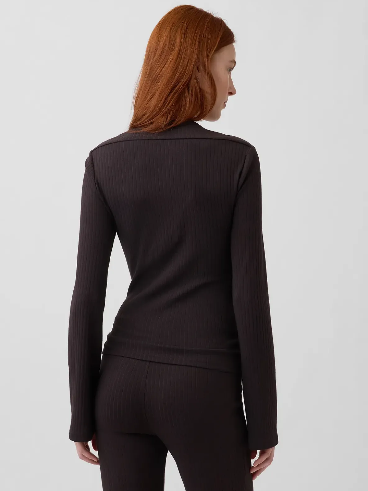 Modern Rib Envelope-Neck Top