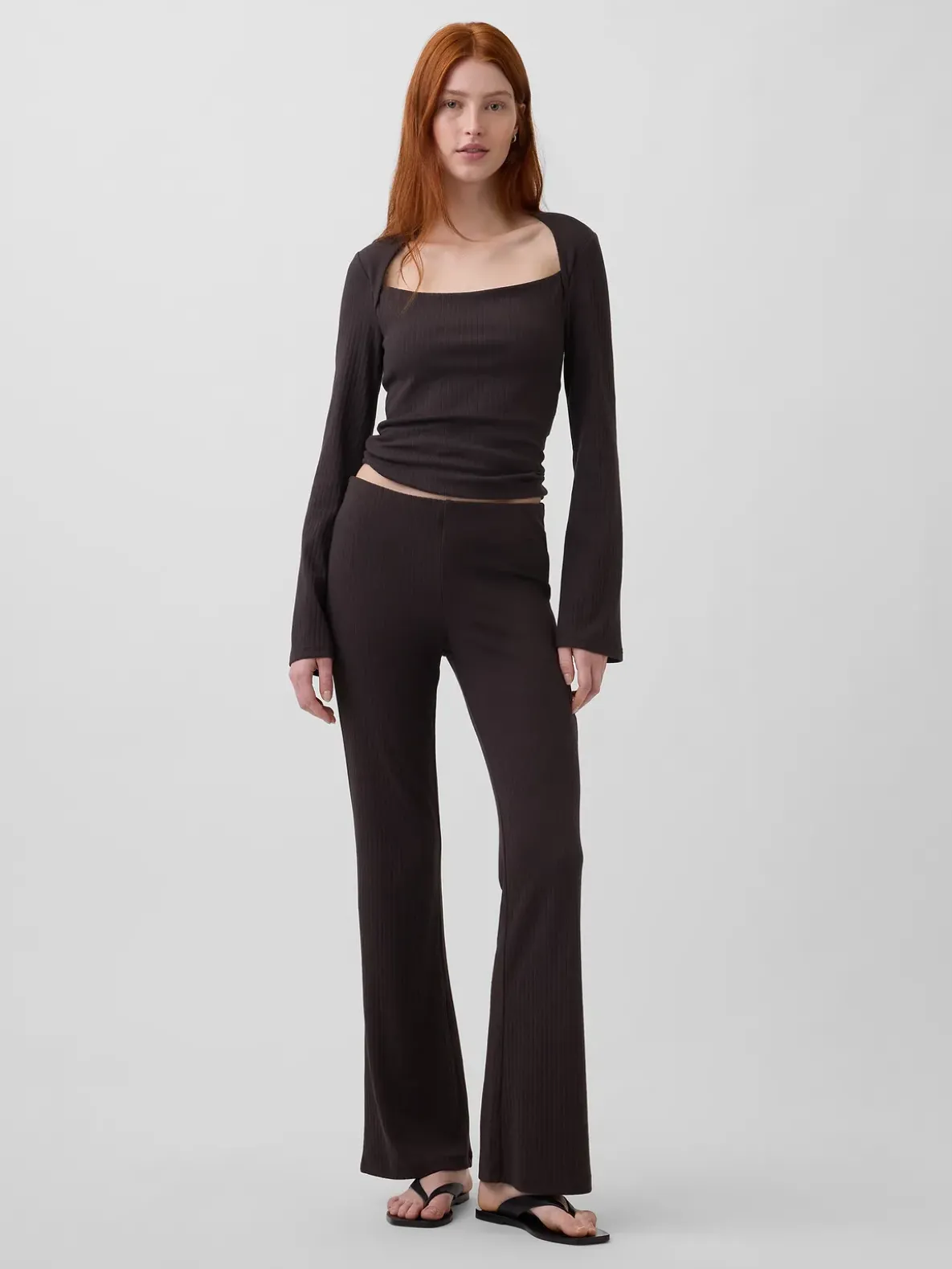 Modern Rib Envelope-Neck Top