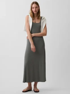 Modern Rib Square-Neck Maxi Dress