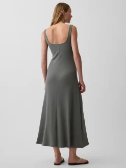 Modern Rib Square-Neck Maxi Dress