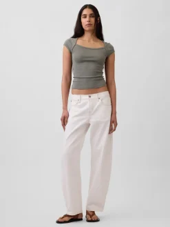 Modern Square-Neck Crop T-Shirt
