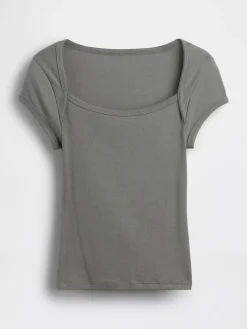Modern Square-Neck Crop T-Shirt