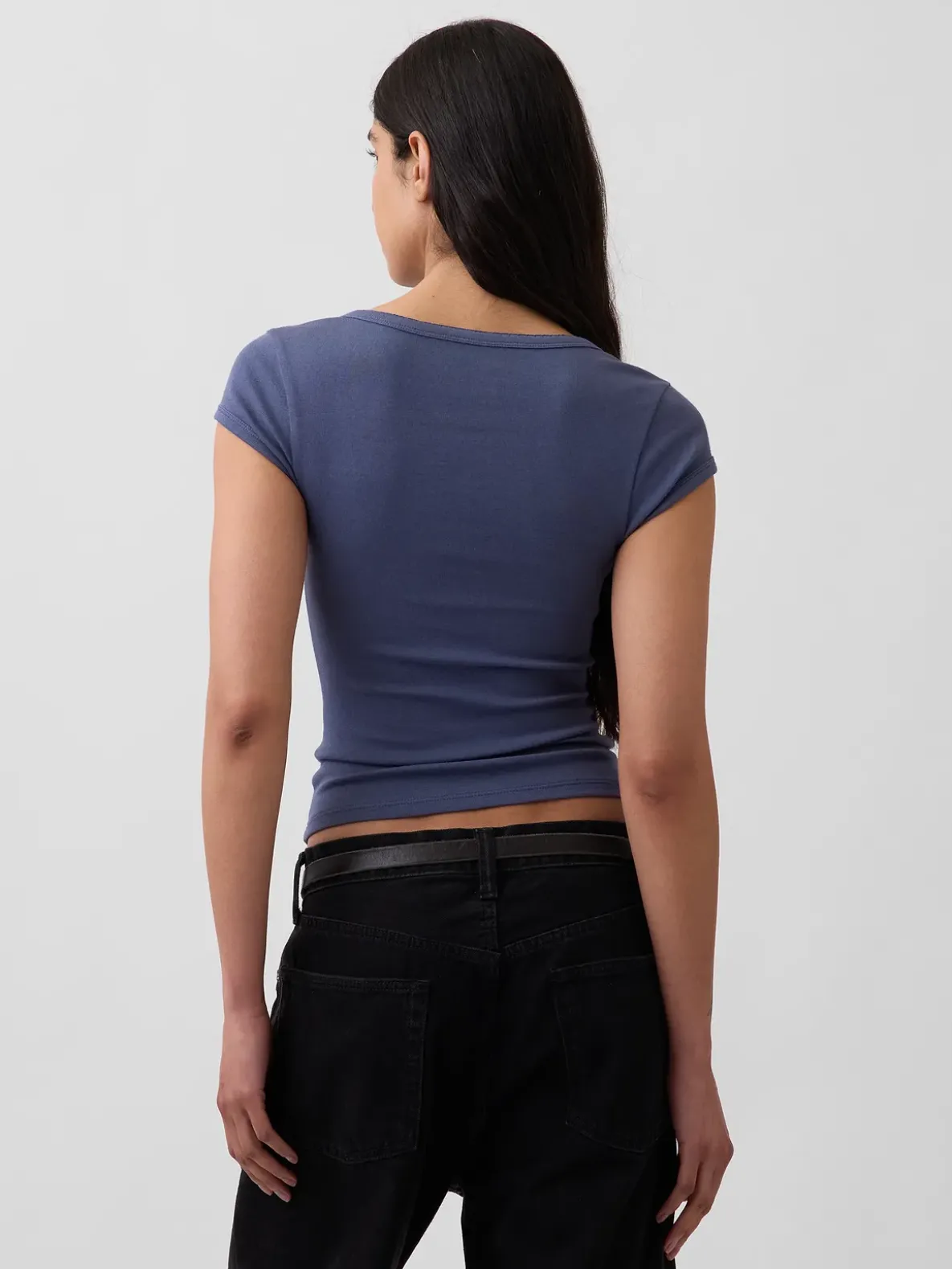 Modern Square-Neck Crop T-Shirt