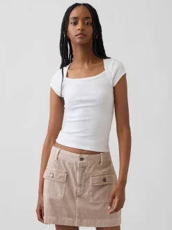 Modern Square-Neck Crop T-Shirt