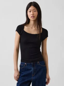 Modern Square-Neck Crop T-Shirt