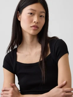 Modern Square-Neck Crop T-Shirt