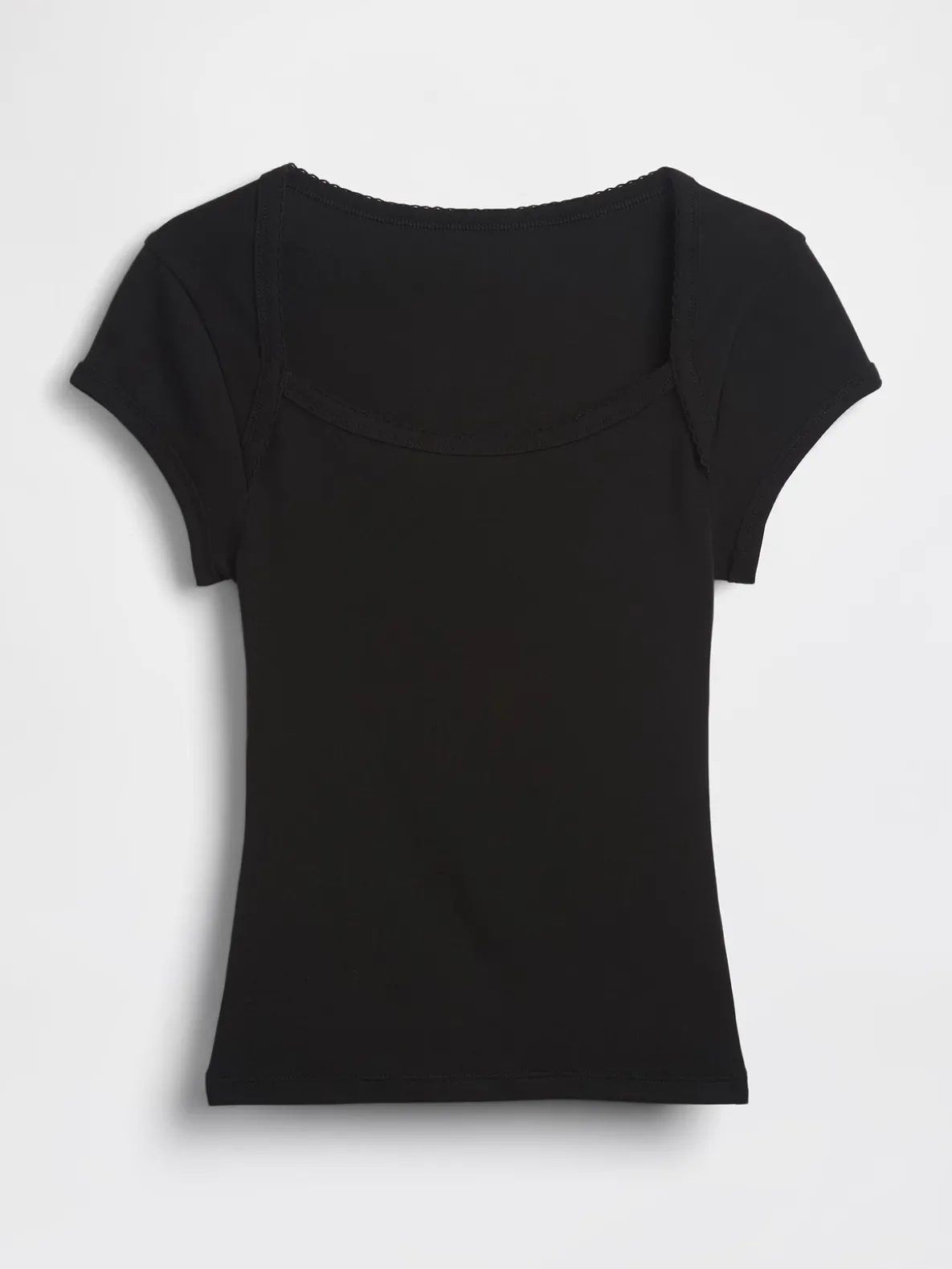 Modern Square-Neck Crop T-Shirt