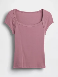 Modern Square-Neck Crop T-Shirt