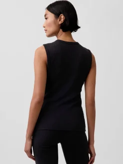 Modern Wide Rib Button-Front Top